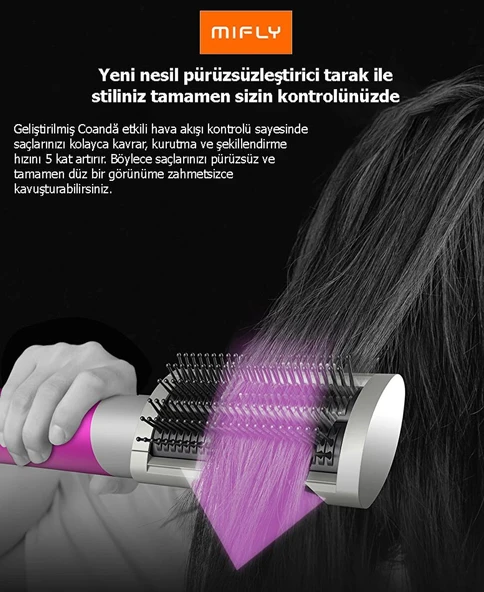 MIFLY MULTI X9 FONKSIYONLU PEMBE SAC SEKIL