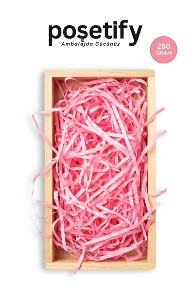 POŞETİFY Premium Kırpık Kâğıt Dolgu – 250 gr | Pembe | Estetik Ambalaj | Koruyucu Paketleme Kâğıdı ürün görseli