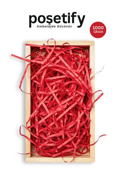POŞETİFY Premium Kırpık Kâğıt Dolgu – 1000 gr | Kırmızı | Estetik Ambalaj | Koruyucu Paketleme Kâğıdı ürün görseli