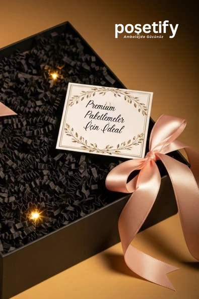 POŞETİFY Premium Kırpık Kâğıt Dolgu – 100 gr | Siyah | Estetik Ambalaj | Koruyucu Paketleme Kâğıdı - Resim 2