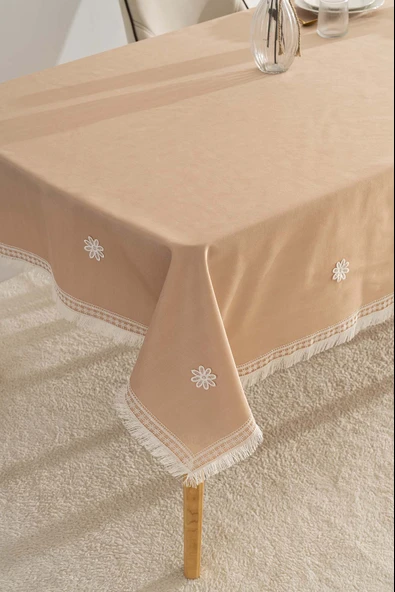 Silvio Somon Güpür Çiçekli Masa Örtüsü 160x220 cm - Resim 4