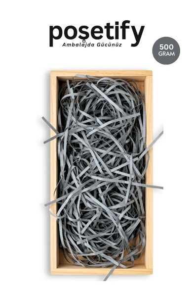 POŞETİFY Premium Kırpık Kâğıt Dolgu – 500 gr | Gri | Estetik Ambalaj | Koruyucu Paketleme Kâğıdı ürün görseli