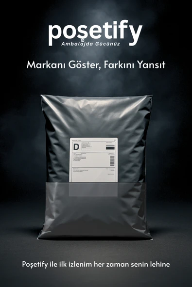POŞETİFY Cepli Kargo Poşeti 17x23x4 cm | 100 Adet | E-Ticaret Poşeti | Gri | Yapışkan Bantlı Kargo Zarfı - Resim 2
