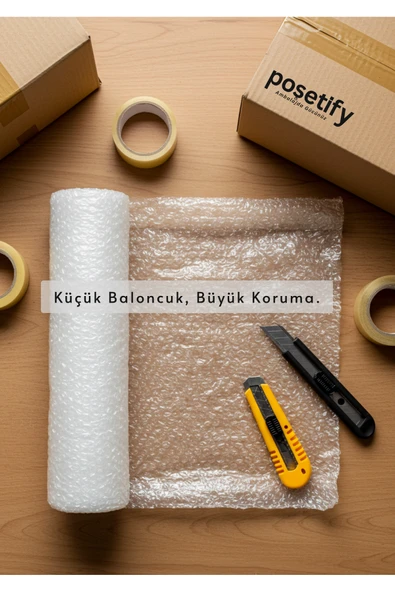 POŞETİFY 100Cmx10Metre Patpat | 1. Sınıf Kalın Balonlu Naylon Rulo | 35gr Pat Pat Ambalaj Malzemesi - Resim 4