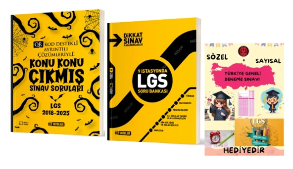 HIZ YAYINLARI 8. SINIF KONU KONU ÇIKMIŞ SINAV SORULARI - 9 İSTASYONDA LGS SORU BANKASI ve Hediye ürün görseli