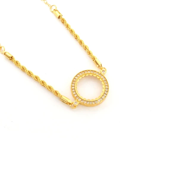 Yarım Altın Çerçeve Bileklik Çelik Altın Kaplama Burgu Model BLK-1073 ürün görseli