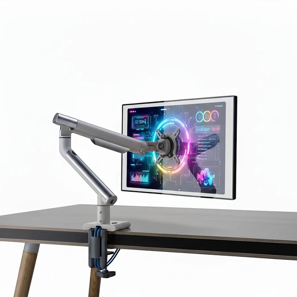 NPO STD49012UW Elysium 17"-32" Ultra Slim Alüminyum 2xUSB Amortisörlü VESA Tekli Monitör Tutucu ürün görseli