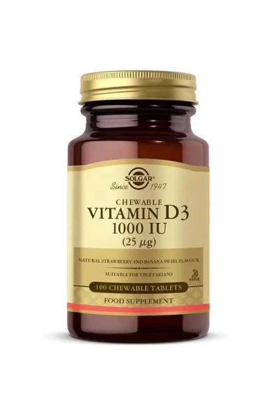 Vitamin D3 1000 Iu 100 Çiğnenebilir Form