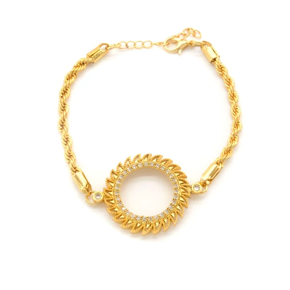 Yarım Altın Çerçeve Bileklik Çelik Altın Kaplama Burgu Güneş Model BLK-1082 ürün görseli