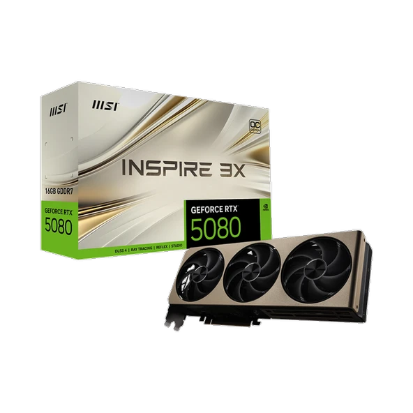 MSI GeForce RTX 5080 16G INSPIRE 3X OC GDDR7 DLSS 4 256 Bit Ekran Kartı