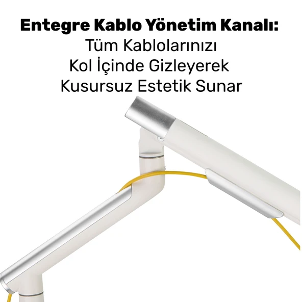 NPO STD49012UW Elysium 17"-32" Ultra Slim Alüminyum 2xUSB Amortisörlü VESA Tekli Monitör Tutucu - Resim 5