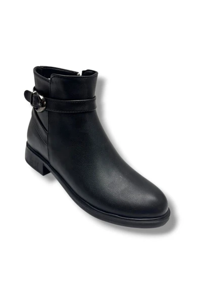 Fancy 5000-26 Anatomik Cilt Deri Tokalı Fermıuarlı Kadın Bot ürün görseli 1