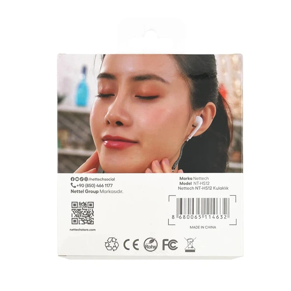 Nettech NT-HS12 3.5 Jack Girişli Kulak İçi Kulaklık NT-HS12 - Resim 8