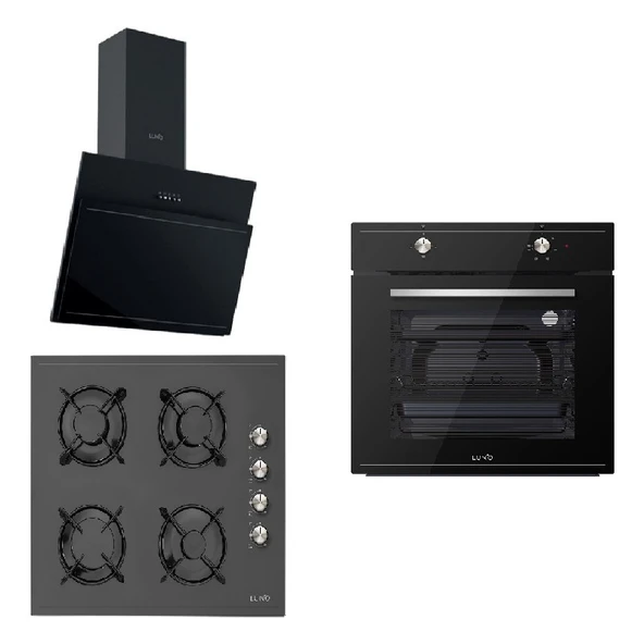 Silverline Luno Siyah Ankastre Set ( F6501B04 - LC5335B01 - 3462 ) ürün görseli 1