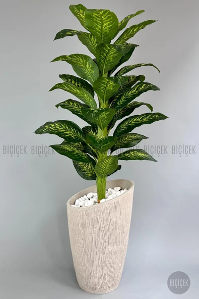 BİÇİÇEK Yapay Difenbahya Ağacı 210 cm Lux Dış Mekan Saksıda - Resim 7