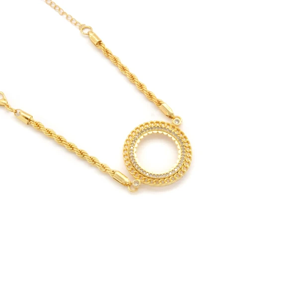 Yarım Altın Çerçeve Bileklik Çelik Altın Kaplama Burgu Model BLK-1079 ürün görseli