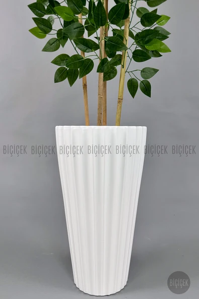 BİÇİÇEK Lilyum Vazo Saksı 58-70 CM ve İç Kova Dahil - Resim 6