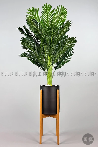 BİÇİÇEK 150cm Areka Ağacı Ayaklı Metal Saksıda - Resim 3