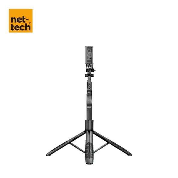 Nettech NT-MT04 Taşınabilir Selfie Çubuk Multi-Function Tripod Stand NT-107456 ürün görseli 1