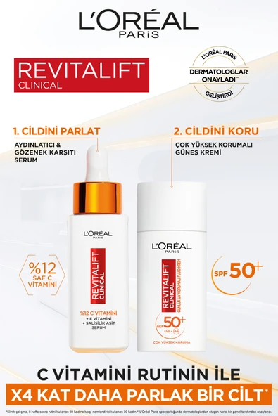 L'Oreal Paris Revitalift Clinical Leke Karşıtı Güneş Koruyucu Yüz Kremi SPF50 50 ml - Resim 6