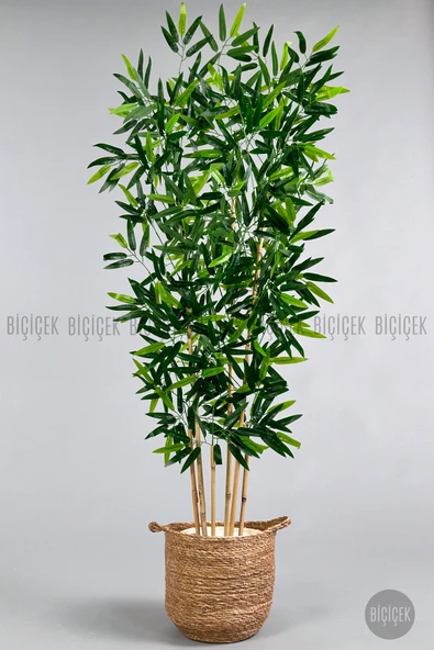 BİÇİÇEK Yapay Bambu Ağacı 6 dallı 150 cm yoğun yapraklı - Resim 4