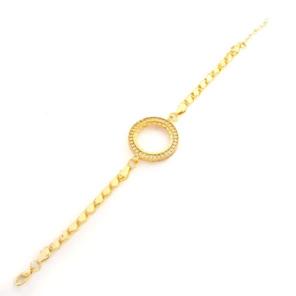 Yarım Altın Çerçeve Bileklik Çelik Altın Kaplama Arpa Model BLK-1104 - Resim 3