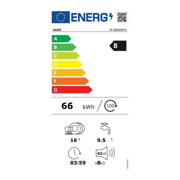 Haier Xf 6B2M3PW 10 Programlı Wi-Fi  Bağlantılı Bulaşık Makinesi - Resim 3