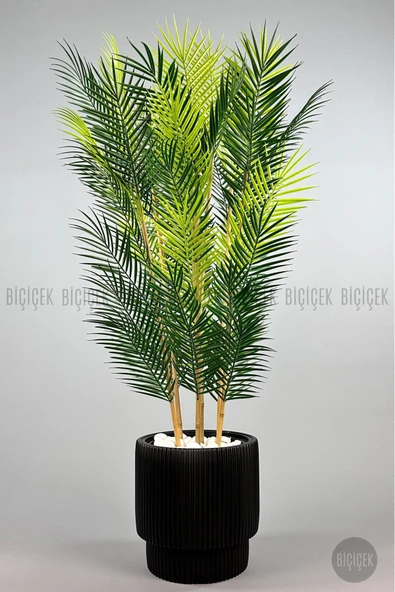 BİÇİÇEK YAPAY AREKA PALMİYESİ 6 GÖVDE GALA SAKSIDA YOĞUN YAPRAKLI - Resim 4
