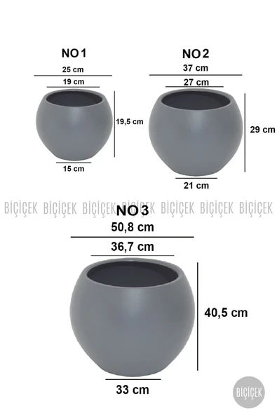 BİÇİÇEK Plastik Küre Saksı 37 CM Çap - Resim 5