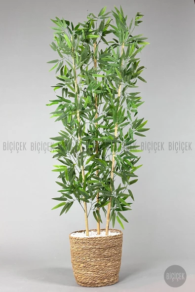 BİÇİÇEK Yapay Bambu ağacı 140cm Hasır Saksıda ürün görseli