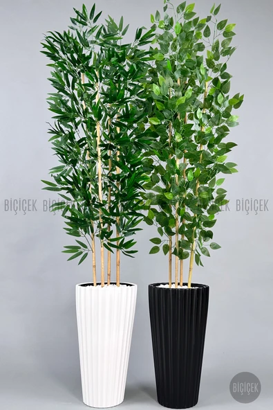 BİÇİÇEK Lilyum Vazo Saksı 58-70 CM ve İç Kova Dahil - Resim 3