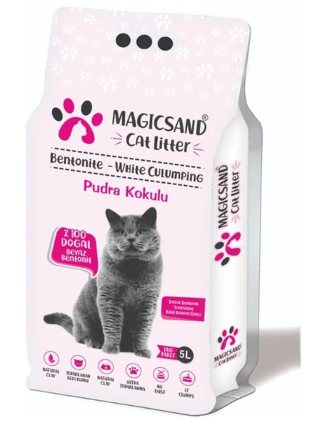 Magicsand Pudra Kokulu 5 lt İnce Taneli Kedi Kumu ürün görseli