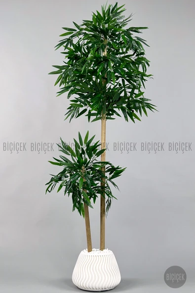BİÇİÇEK Yapay Bambu Ağacı 140cm Büyük Saksı Yoğun Yapraklı ürün görseli