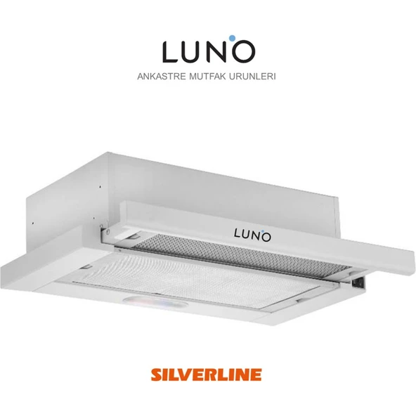 Silverline Luno 1390 Motorlu Davlumbaz 300 m3/saat Emiş Gücü Beyaz Renk Şık Tasarım ürün görseli 1