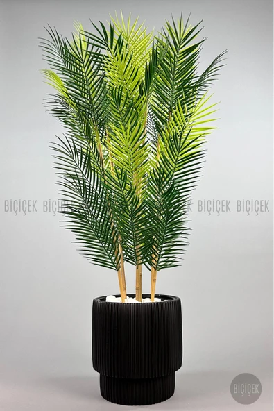 BİÇİÇEK YAPAY AREKA PALMİYESİ 6 GÖVDE GALA SAKSIDA YOĞUN YAPRAKLI - Resim 6