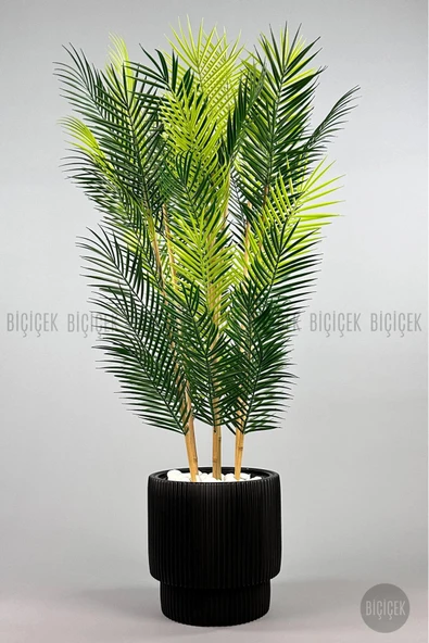 BİÇİÇEK YAPAY AREKA PALMİYESİ 6 GÖVDE GALA SAKSIDA YOĞUN YAPRAKLI ürün görseli