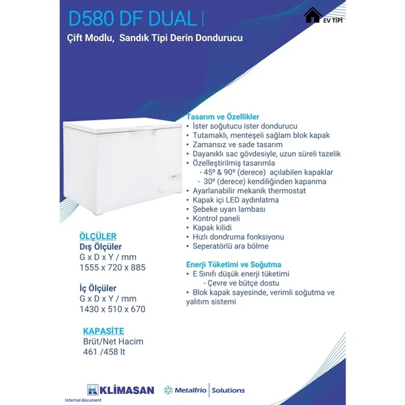 Şenocak D-580 Dual 500 Litre Soğutucu ve Dondurucu - Resim 2