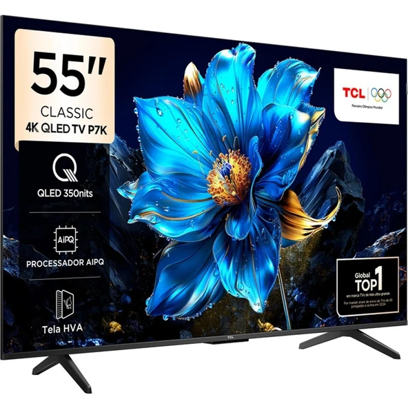 TCL 55P7K 55'' 139 Ekran Uydu Alıcılı 4K Ultra HD QLED Google TV - Resim 2