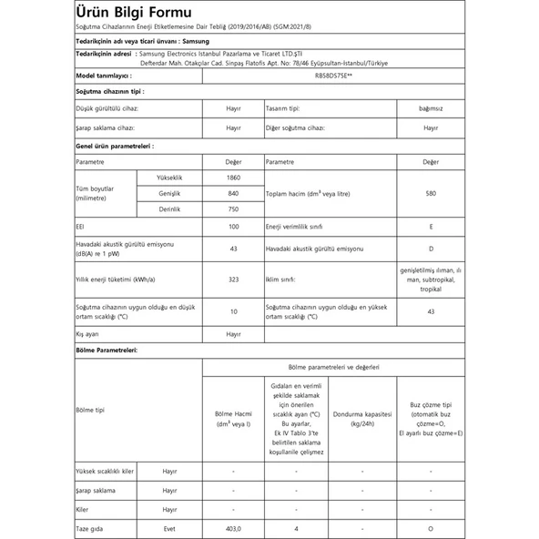 Samsung RB58DS75EWW/TR 580 Lt Alttan Donduruculu No-Frost Buzdolabı, İkili Soğutma - Resim 3