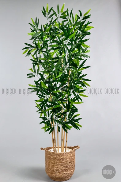 BİÇİÇEK Yapay Bambu Ağacı 6 dallı 150 cm yoğun yapraklı - Resim 3