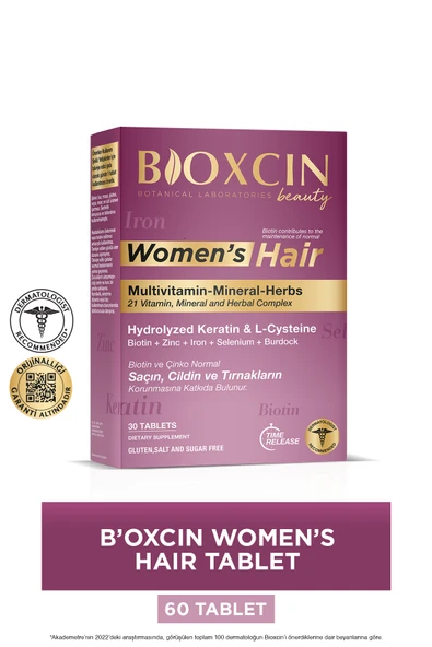 Womens Hair 30 Tablet - Keratin Kolajen Biotin Çinko Demir Selenyum Dul Avrat L Sistein.