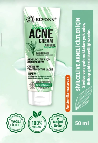 ELVONS sivilce ve akne kremi- 50 ml ürün görseli 1