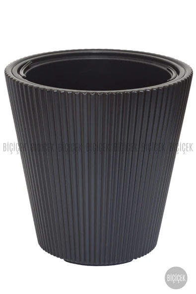 BİÇİÇEK LUNA Saksı 37 CM ve İç Kova Dahil - Resim 4