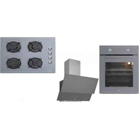 Çetintaş Luno Ankastre Set (FIRIN-L501S04 &OCAK-L638501 & Davlumbaz 3481.6.147.03) ürün görseli 1