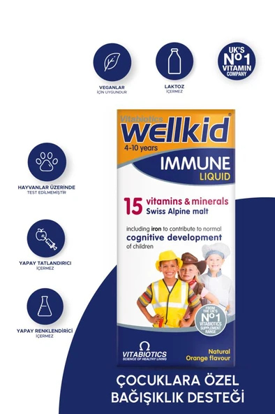 Wellkid Immune Liquid 150 Ml-SKT:08/2027 ürün görseli 1