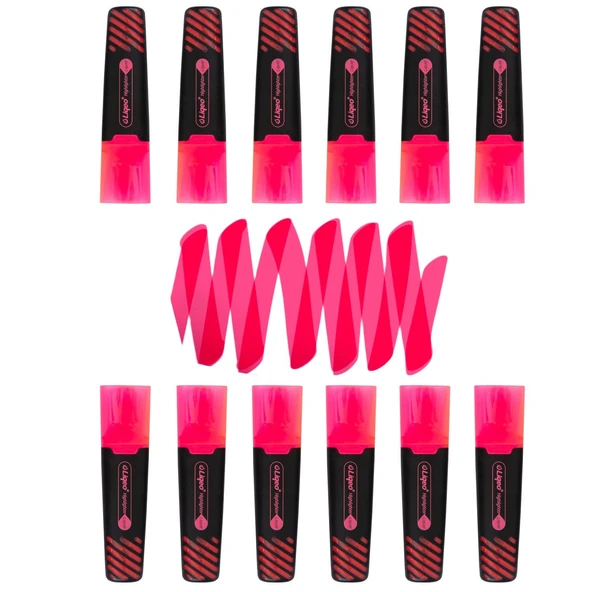 Liqeo Liquid Flat Fosforlu Kalem (H-3128) 12 Adet Pembe ürün görseli