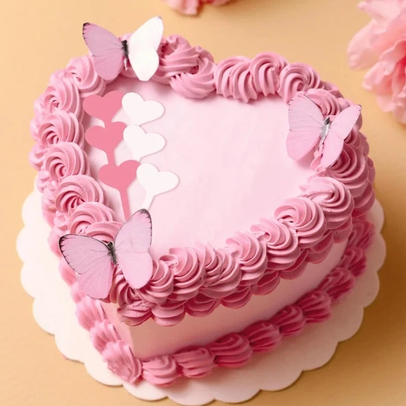 Silikon Kalp Şeklinde Kek Pasta Süsleme Çubuğu Kalıbı 8 Li - Resim 6