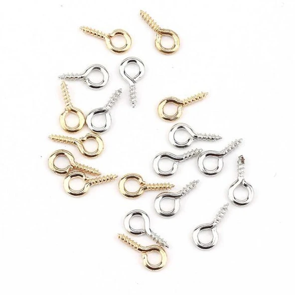 Metal Takı Ve Obje Halkası Vidalı  1 CM  (1000 Adet)  Altın - Resim 2