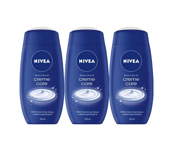 Nivea Creme Care Banyo ve Duş Jeli 3 x 250 ML ürün görseli 1