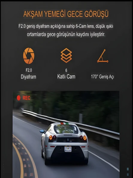 1080P WiFi Mini Araç Kamerası 170 Derece Geniş Açı Gece Görüş Döngüsel DVR Kayıt Dash Cam - Resim 7